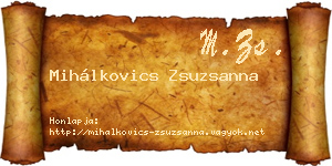 Mihálkovics Zsuzsanna névjegykártya