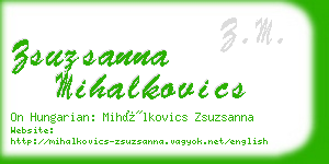 zsuzsanna mihalkovics business card